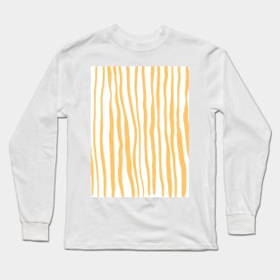 Vertical retro wavy lines - summer yellow Long Sleeve T-Shirt